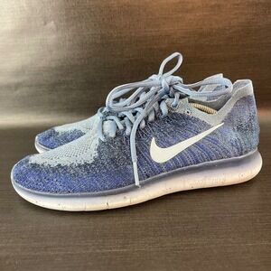 Nike Free RN Flyknit 2017 Womens size 7 Blue Running Athletic Shoes 880844